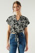 Bona Vista Floral Crofton Tie Front Crop Top