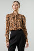 Caramel Crush Tie Neck Chiffon Blouse