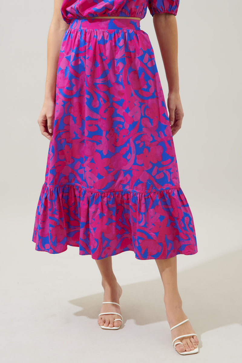 Yeraldi Berry Tatchi Ruffle Midi Skirt – Sugarlips