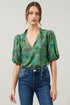 Ruya Floral Bluebay Puff Sleeve Blouse