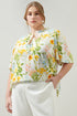 Free to Be Ruffle Split Neck Dupont Top Curve