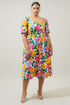 Kokomo Floral Farah Back Cut Out Midi Dress Curve