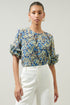 Petal Floral Ruffle Sleeve Blouse