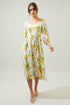 Free to Be Puff Sleeve Granger Midi Dress