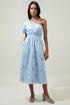 Gelato Floral Bridgette One Shoulder Midi Dress