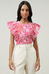 Caicos Floral Vance Button Front Blouse