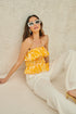 Dayglow Tropics Brienne Smocked Ruffle Tube Top
