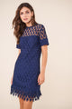Wistful Crochet Star Cut Out Lace Dress