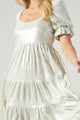 Moonshine Foil Rib Knit Tiered Mini Dress