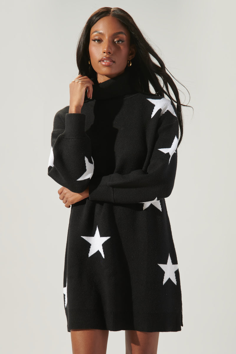 black sweater dress women Estrella Star Turtleneck – Sugarlips Hand Wash Cold ENES NLMT14 DESIGNER GREGE SIZE:2 BP3-1A
