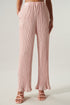 Sarafina Satin Plisse High Waist Straight Leg Pants