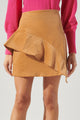 Cider Asymmetrical Ruffle Corduroy Mini Skirt