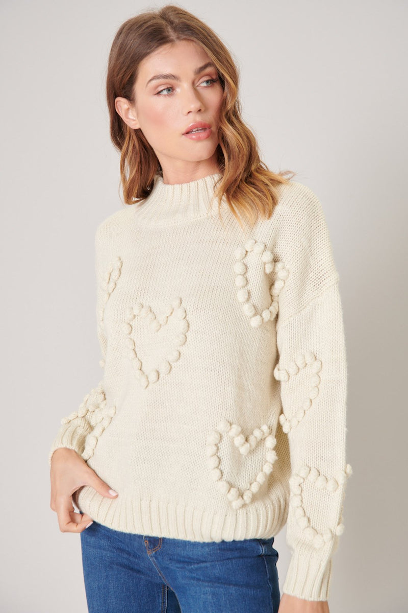 Womens Sweaters Heart Pom Pom Cardigan Heart Pom Pom Cardigan Shop