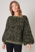 Mojave Animal Print Balloon Sleeve Sweater