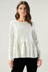 Moonshine Foil Rib Knit Peplum Blouse