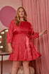 Dream Girl La Rochelle Flared Balloon Sleeve Mini Dress Curve