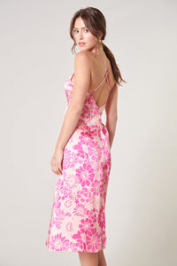 Pink Paradise Harlow Satin Midi Dress