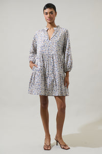 Heath Floral Long Sleeve Mini Shift Dress