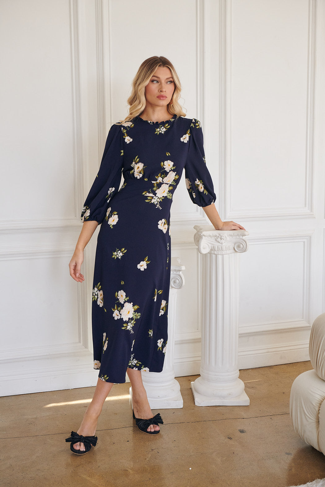 Arlene Floral Smocked Midi Dress Sugarlips Arlene Floral Smocked Midi Dress Sugarlips