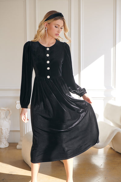 Saratoga Velvet Midi Dress – Sugarlips