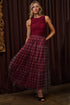 Isola Tiered Maxi Skirt Plaid