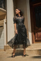 Kadi Striped Organza Midi Dress