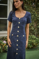 Adriella Tweed Hilaria Short Sleeve Midi Dress