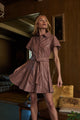 Anisa Leather Pleated Mini Dress