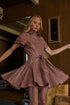 Anisa Leather Pleated Mini Dress