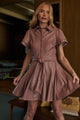 Anisa Leather Pleated Mini Dress