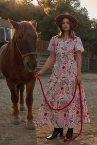 Hendry Floral Palmer Poplin Tiered Maxi Dress