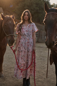 Hendry Floral Palmer Poplin Tiered Maxi Dress