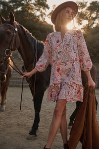 Hendry Floral Velma Ruffle Shift Dress