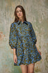 Retra Collared Tiered Mini Dress Solvay Floral
