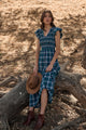 Buckley Plaid Sunfire Smocked Bodice Tiered Midi Dress