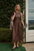 Strella A-line Midi Dress Faux Leather