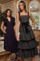 Brook Plaid Mari Tiered Midi Dress