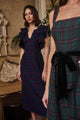 Holbrook Plaid Santana Tie Back Midi Dress