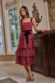 Arvada Plaid Mari Tiered Midi Dress