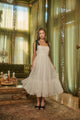 Polina Tulle Ruched Midi Dress