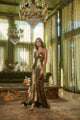 Andorra Metallic Doris Ruffle Maxi Dress