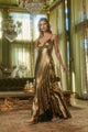 Andorra Metallic Doris Ruffle Maxi Dress