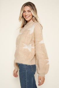 Starry Eyed Eyelash Oatmeal Sweater