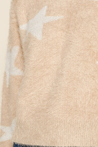 Starry Eyed Eyelash Oatmeal Sweater