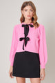 Pinky Promise Bow Tie Cardigan