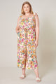 Twiggy Shell Floral Wide Leg Sleeveless Jumpsuit Curve
