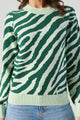 Joelle Zebra High Neck Tuck Sweater