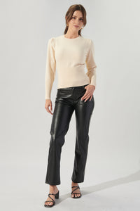 Sierra Puff Sleeve Ribbed Sweater