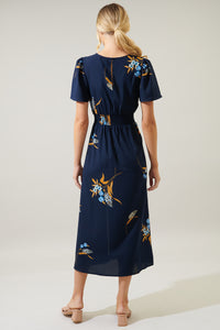 Dusk Bloom Floral Midi Dress