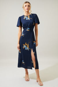 Dusk Bloom Floral Midi Dress